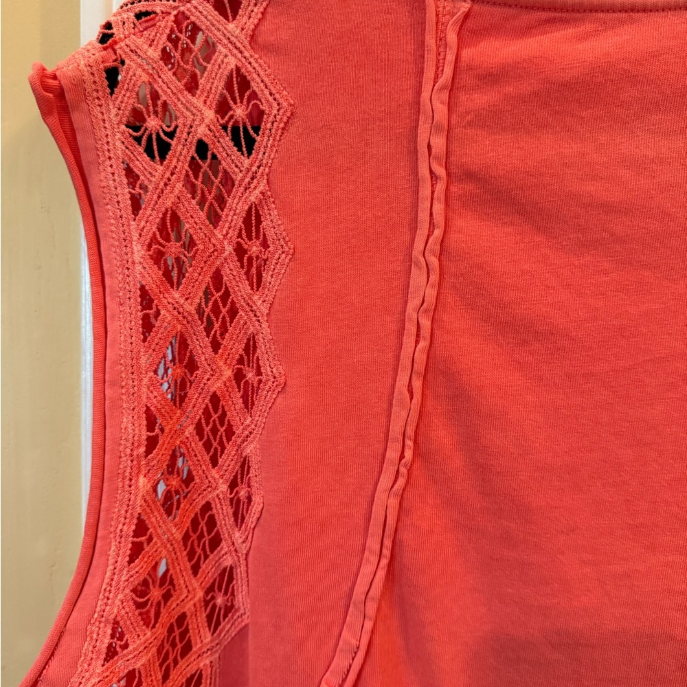Free People Table For Two Bright Coral Top *NEW WITHOUT TAGS* - Picture 11 of 15